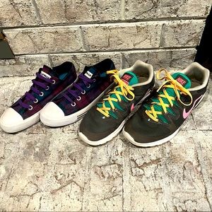 Nike Air Max Fusion Running Shoes Airwalk Plaid Sneakers Lot Womens 7